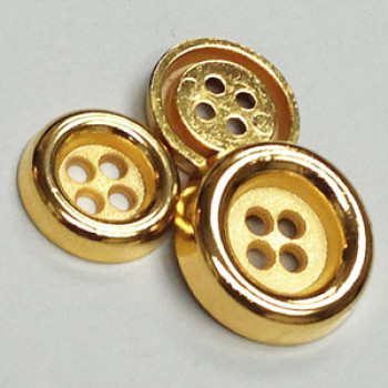 M-055-Gold Metal Fashion Button, 11/16"